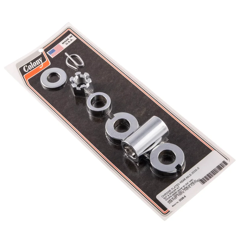 #2026-5 Rear Axle Nut Smooth Spacer Kit 2000-2007 Harley-Davidson Softail – Chrome Plated