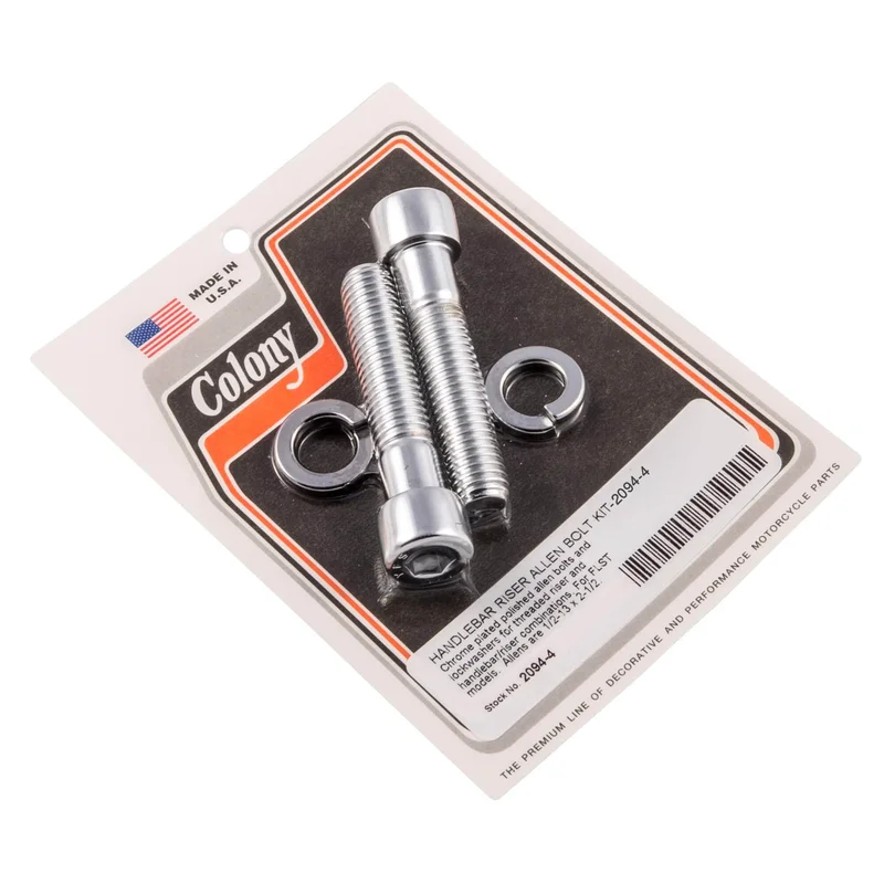 #2094-4 Handlebar Riser Allen Bolt Kit 1/2-13 x 2-1/2″ Harley-Davidson FLST Models – Chrome Plated