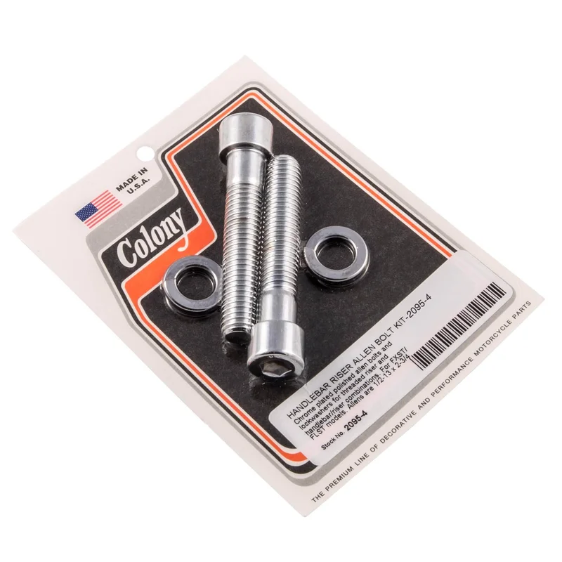 #2095-4 Handlebar Riser Allen Bolt Kit 1/2-13 x 2-3/4″ Harley-Davidson FXST/FLST Models – Chrome Plated