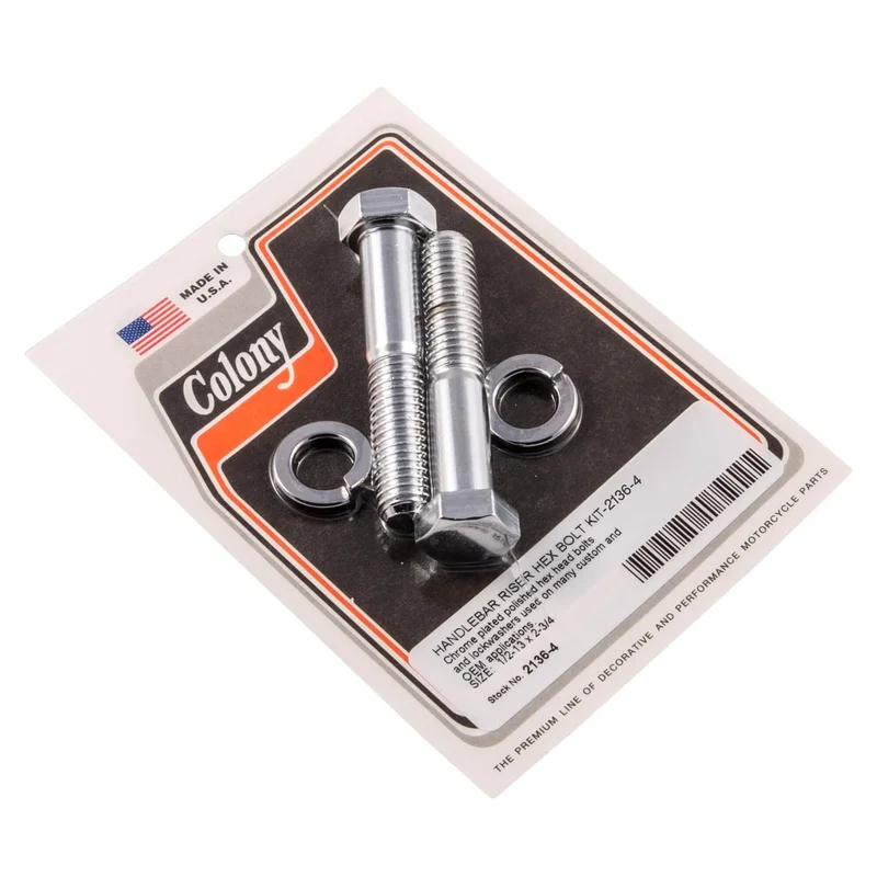 #2136-4 Handlebar Riser Hex Bolt Kit 1/2-13 x 2-3/4″ – Chrome Plated