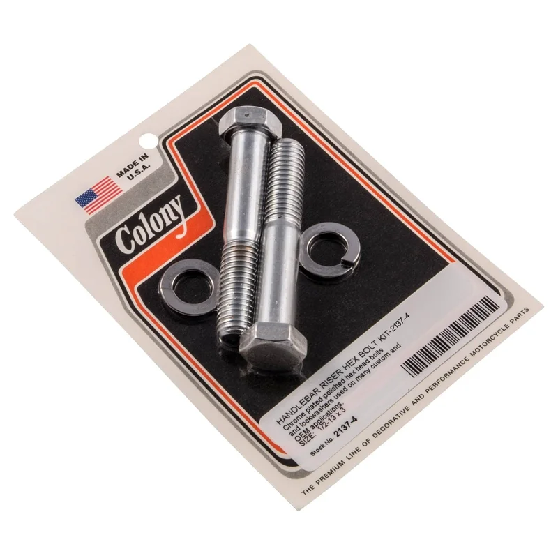 #2137-4 Handlebar Riser Hex Bolt Kit 1/2-13 x 3″ – Chrome Plated