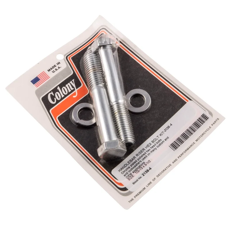 #2138-4 Handlebar Riser Hex Bolt Kit 1/2-13 x 3-1/2″ – Chrome Plated