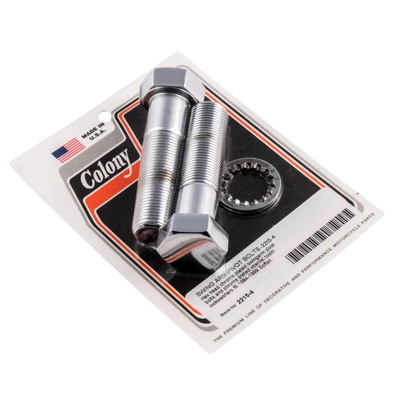 #2215-4 Swing Arm Pivot Hex Bolts 1984-1999 Harley-Davidson Softail – Chrome Plated
