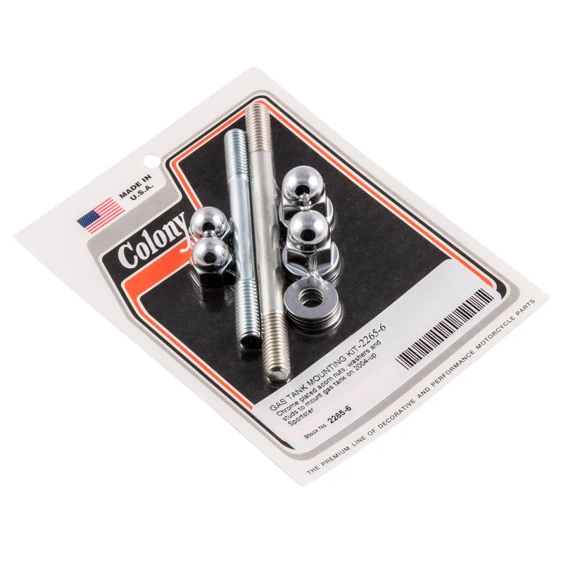 #2265-6 Gas Tank Acorn Mounting Kit 2004-Up Harley-Davidson Sportster – Chrome Plated