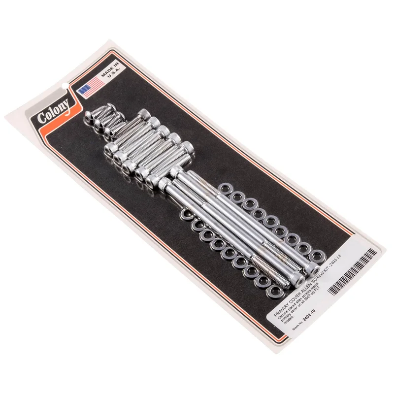 #2402-18 Primary Cover Allen Screw Kit 2007-Up Harley-Davidson FLT – Chrome Plated
