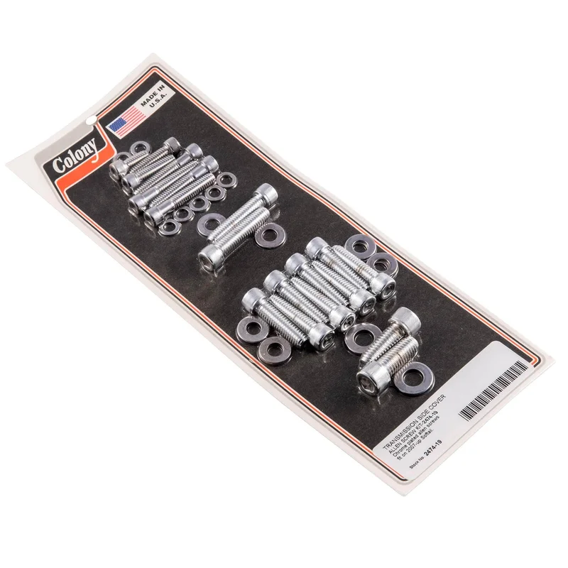#2474-19 Transmission Side Cover Allen Screw Kit 2007-Up Harley-Davidson Softail – Chrome Plated
