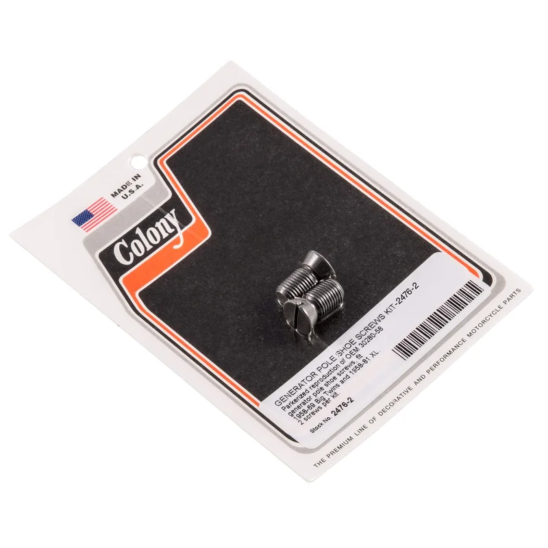 #2476-2 Generator Pole Shoe Screws Kit 1958-1969 Harley-Davidson Big Twin 1958-1981 XL – Parkerized