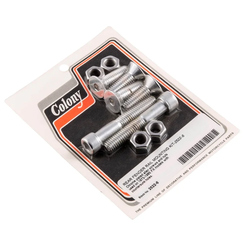 #2522-6 Rear Fender Rail Mounting Kit 1973-1985 Harley-Davidson FX – Chrome Plated