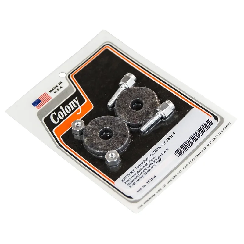 #7615-4 Early Style Battery Terminal Screw Kit Fits All 6 volt Harley-Davidson Pre-1965