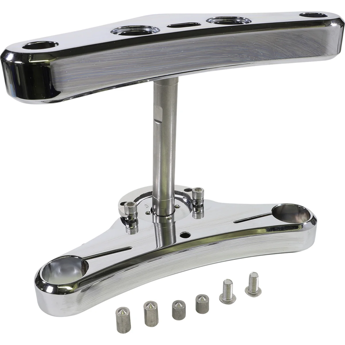 Accutronix 41 Mm Raked Triple Tree Chrome Raked 5° Elite Smooth - TWR541-ESC For Harley Softail / Wide 1984-2010