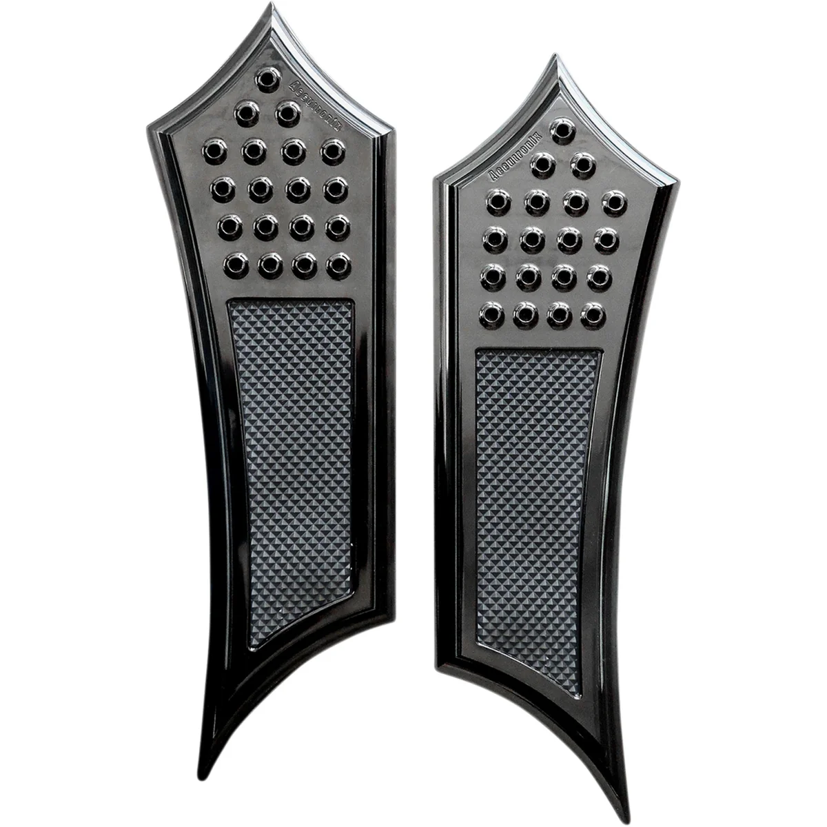 Accutronix Front Floorboards Extended Black Drilled Instigator - FBF01-DIB For Harley Motorcycles 1983-2026