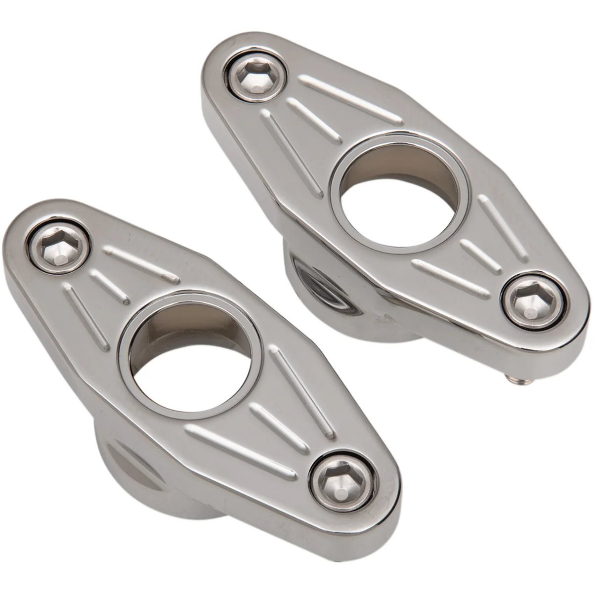 Accutronix Swingarm Pivot Blocks Chrome Ball-Milled - FXPV1-MC For Harley 1982-1994