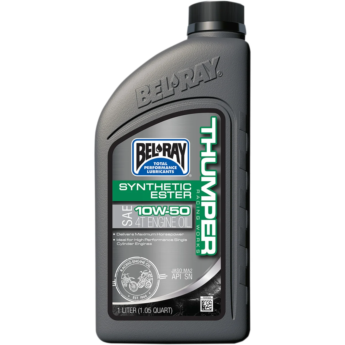 BEL-RAY 3601-0167 99550-B1LW Thumper Racing Synthetic Ester 4T Engine Oil Thumper Synthetic Oil - 10W-50 - 1L