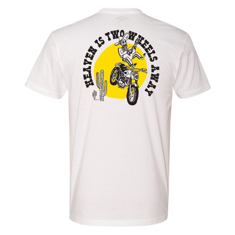 ‘Heaven is Two Wheels’ White Lightweight Soft Tee