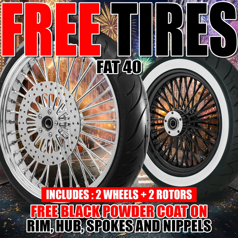 [SALE] FAT 40 Wheel Set – Free Tires, Black Coated + 2 Free Rotors